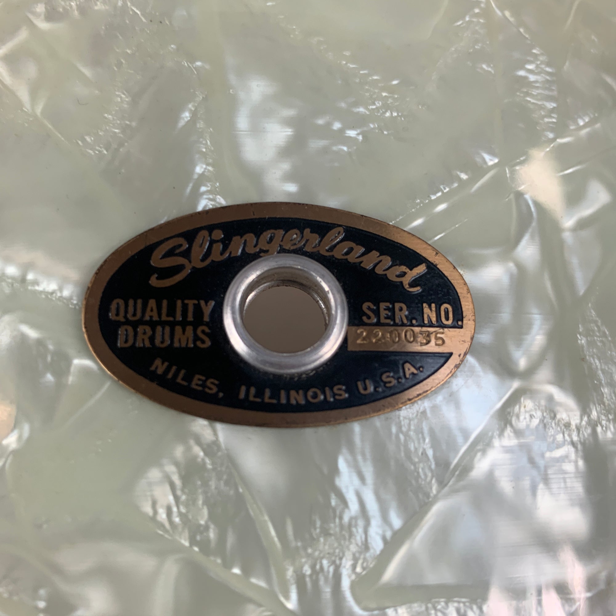 Vintage 1967 Slingerland Gene Krupa 14x5.5 Snare - White Marine Pearl