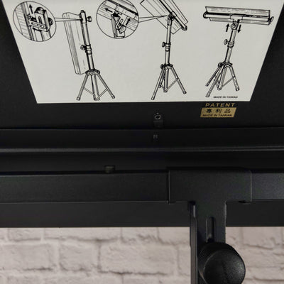 Audio2000'S Heavy-Duty Portable Folding Sheet Music Stand for Orchestra with Bag