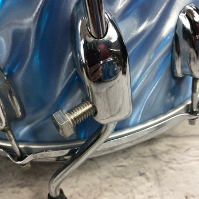 Vintage 1969 Slingerland Blue Satin Flame 3 Piece Drum set 20 12 14