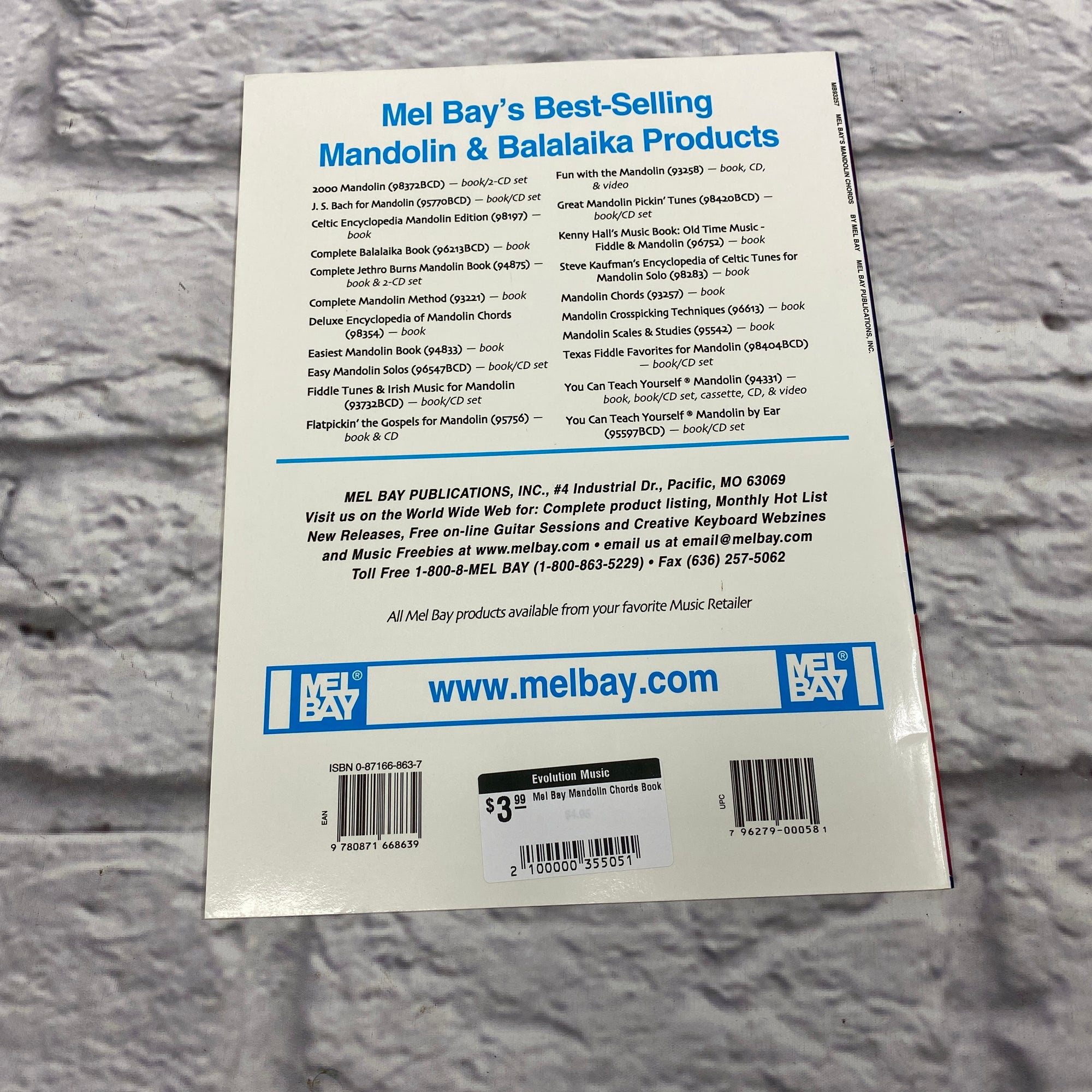 Mel Bay Mandolin Chords Book