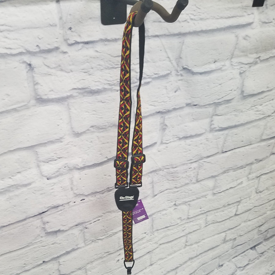 OnStage GSA70 Ukulele Strap Red/Gold/Black
