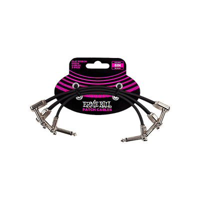 Ernie Ball 6” Flat Ribbon Patch Cable 3-Pack