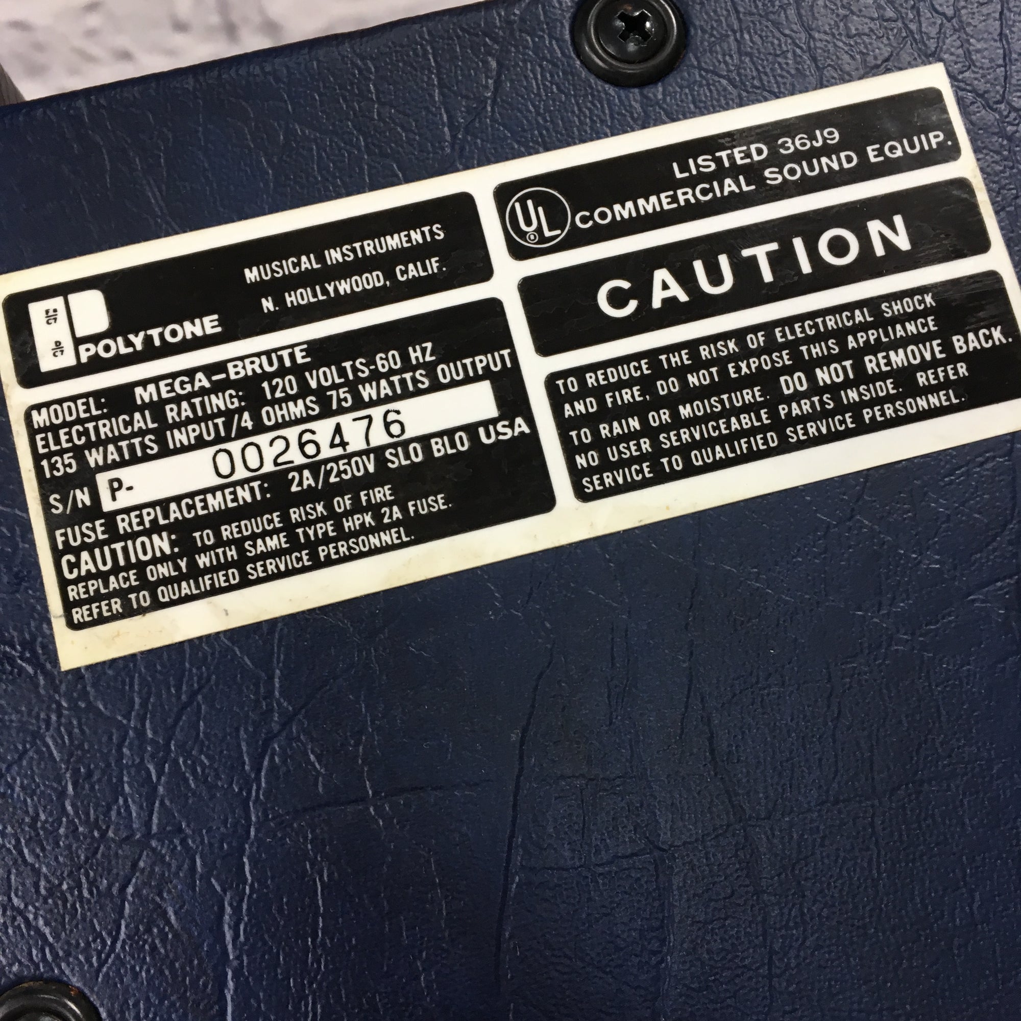 Polytone Mega-Brute Combo Amp