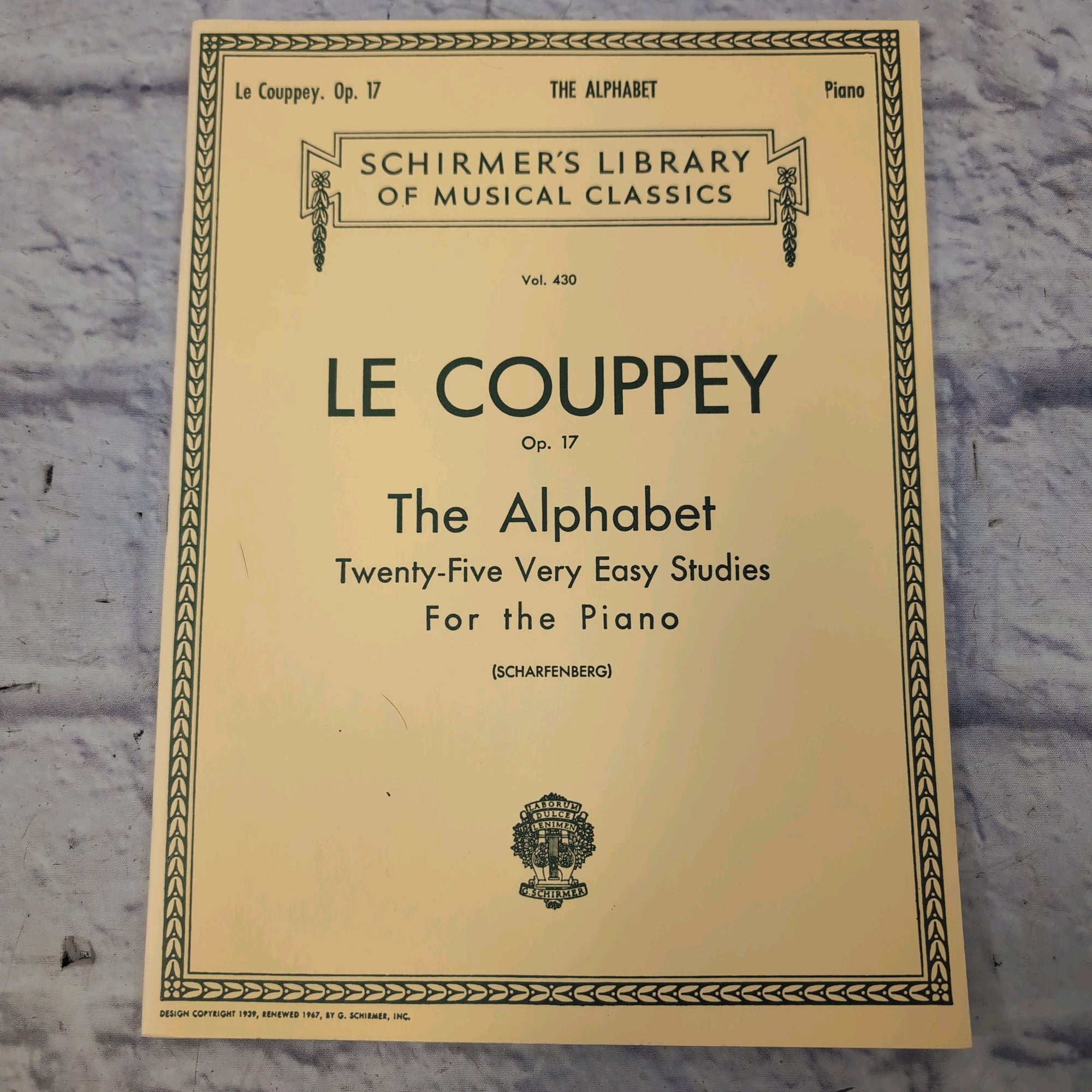 Schirmer's Library Le Couppey: Op. 17 The Alphabet