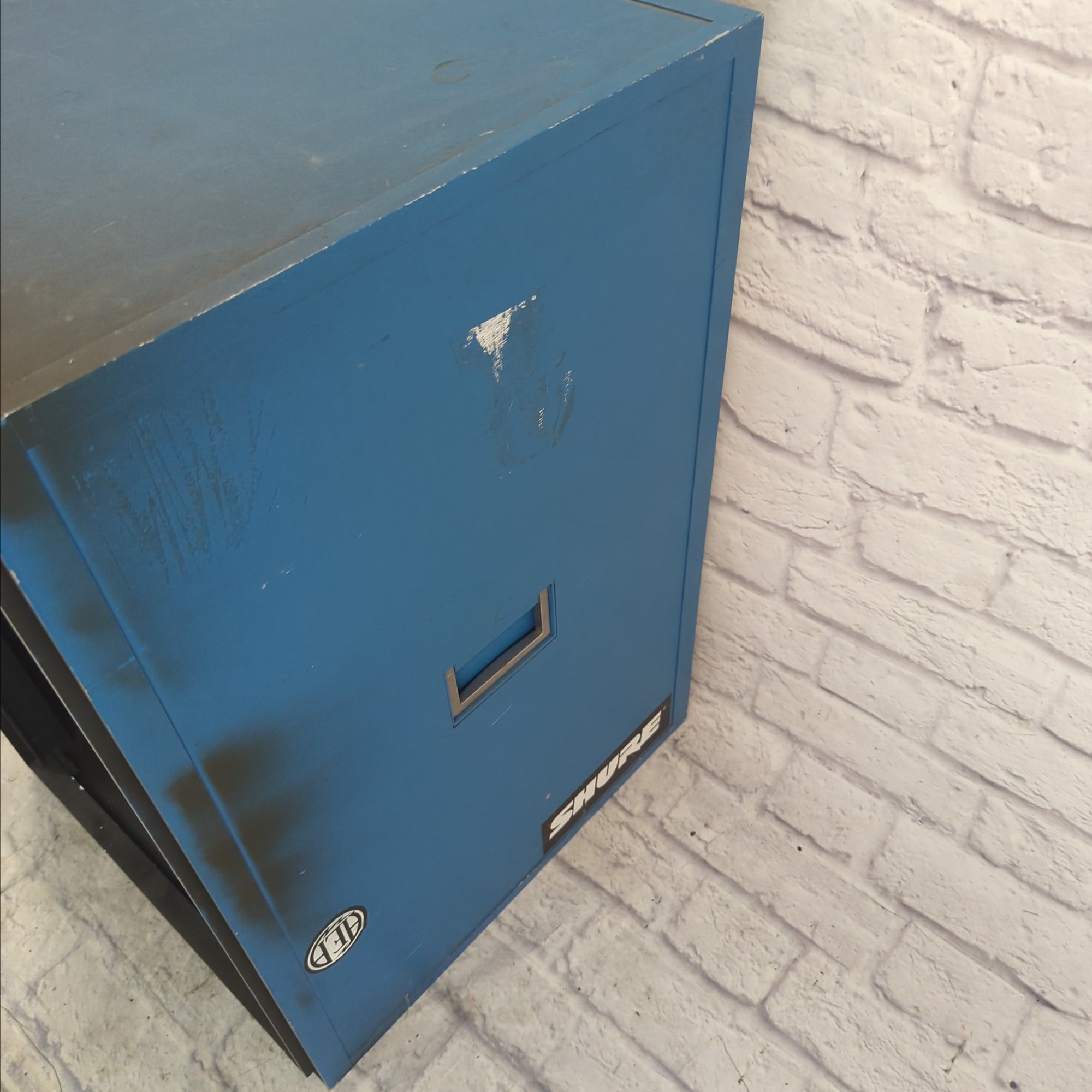 Black / Blue 16U Audio Rack Rack Case