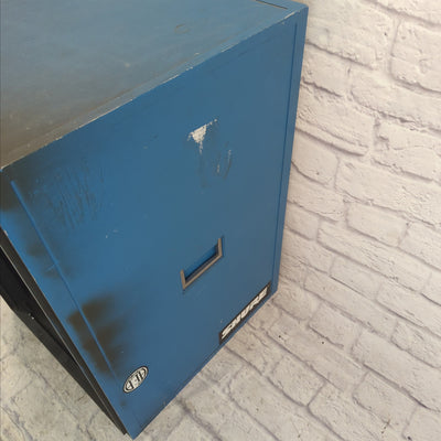 Black / Blue 16U Audio Rack Rack Case