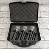 Pyle Pro PDMICKT34 3-Piece Handheld Microphone Set with Case