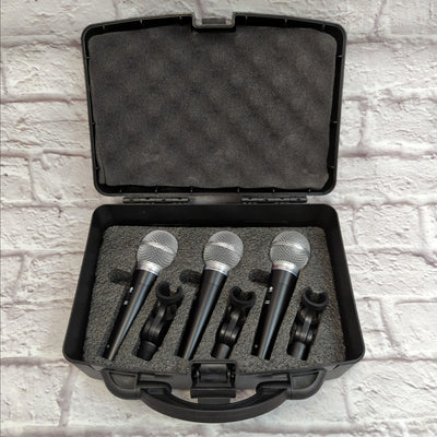Pyle Pro PDMICKT34 3-Piece Handheld Microphone Set with Case