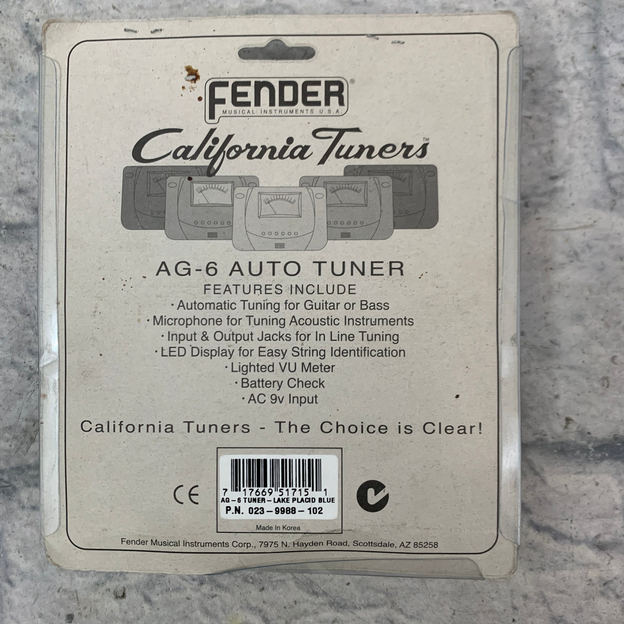 Fender California Tuners Ag-6 Auto Tuner