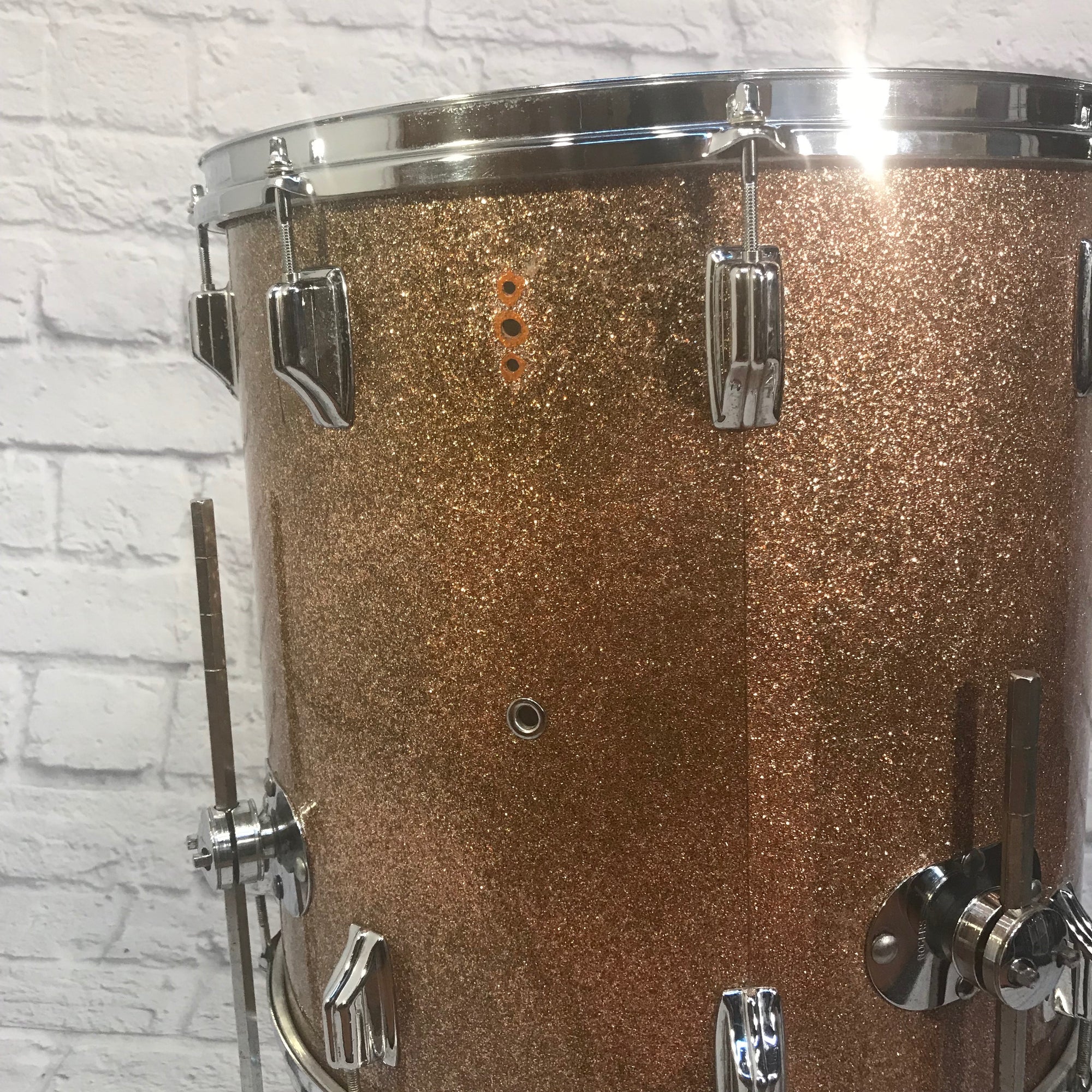 Late 60s Rogers 16x16 Floor Tom Holiday Model Champaign Sparkle