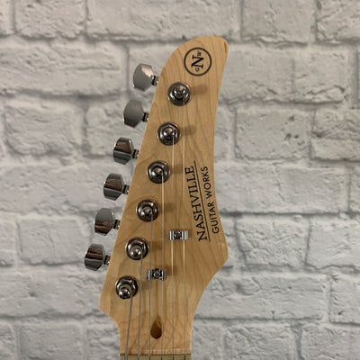 Nashville Guitar Works 135 Double Cutaway - Ivory, Maple Fretboard