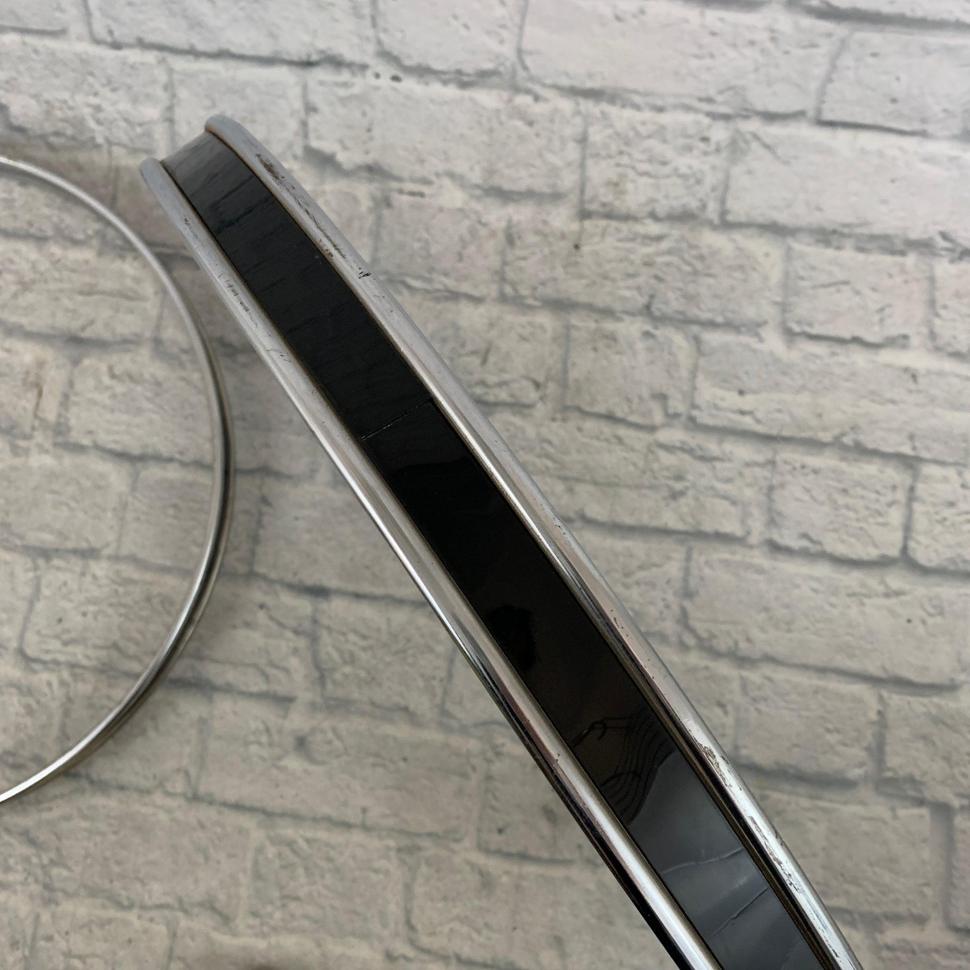 Unbranded 22" Metal Bass Drum Hoops Pair (Chrome with Black Inlay)