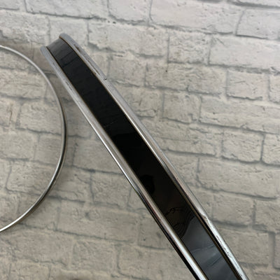 Unbranded 22" Metal Bass Drum Hoops Pair (Chrome with Black Inlay)