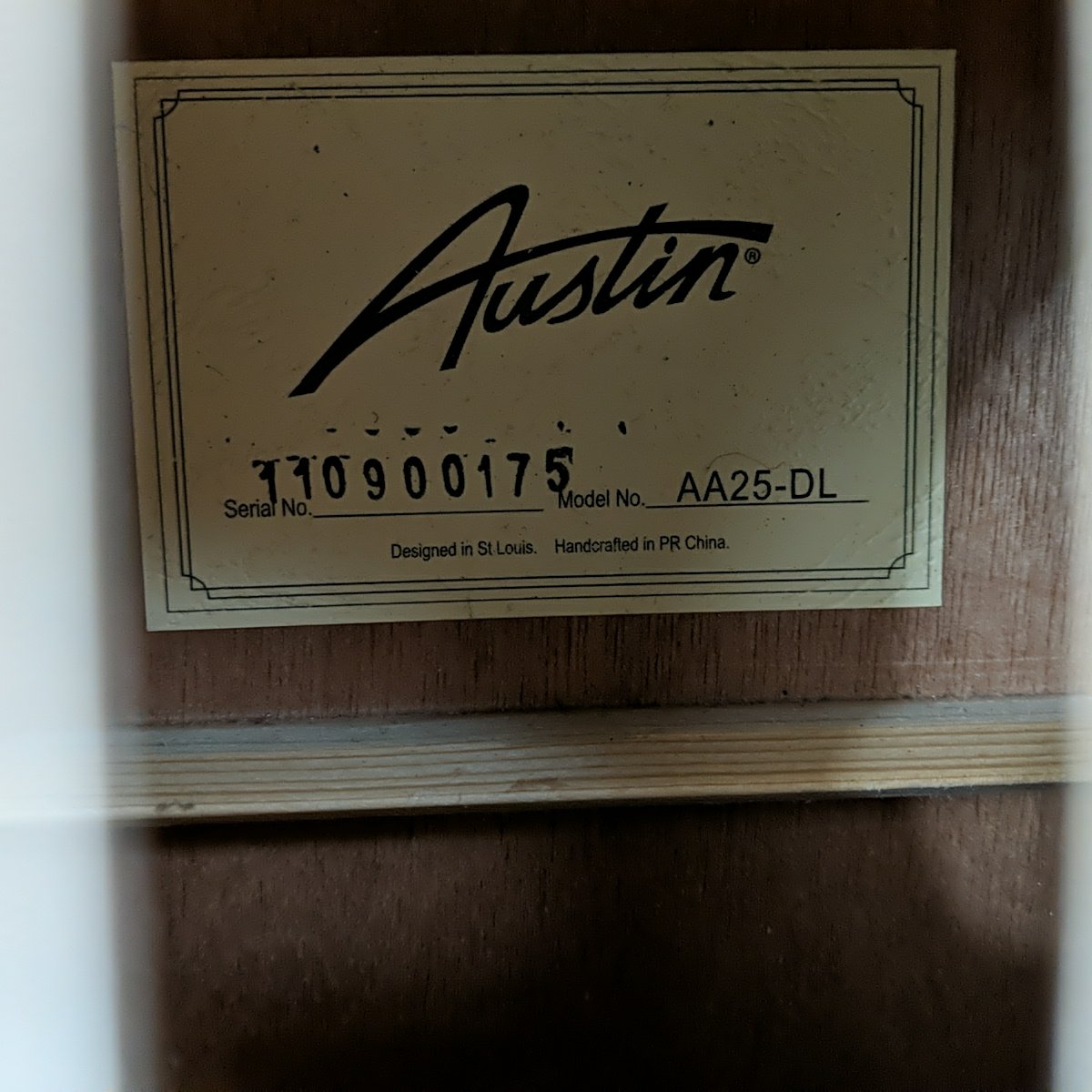 Austin AA25-DLL Left Handed Dreadnaught Acoustic Guitar