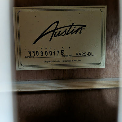 Austin AA25-DLL Left Handed Dreadnaught Acoustic Guitar