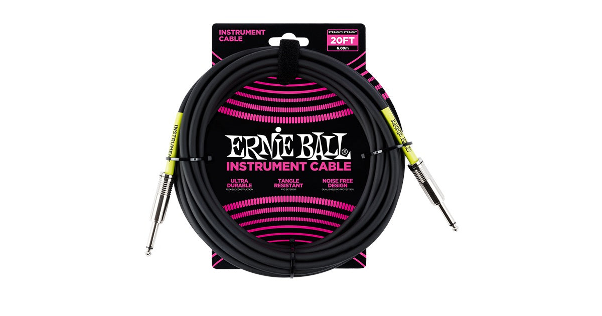 Ernie Ball Straight Instrument Cable - Black 20 ft.