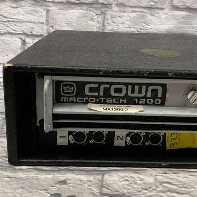 Crown Macro-Tech 1200 2-Channel Power Amplifier w/ Custom Connector Panel & Rack Case