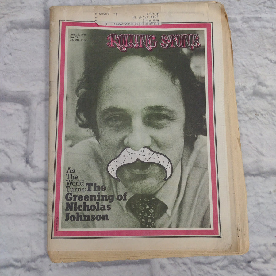 Vintage Rolling Stone Magazine - No 79 April 1 1971 - Nicholas Johnson Cover