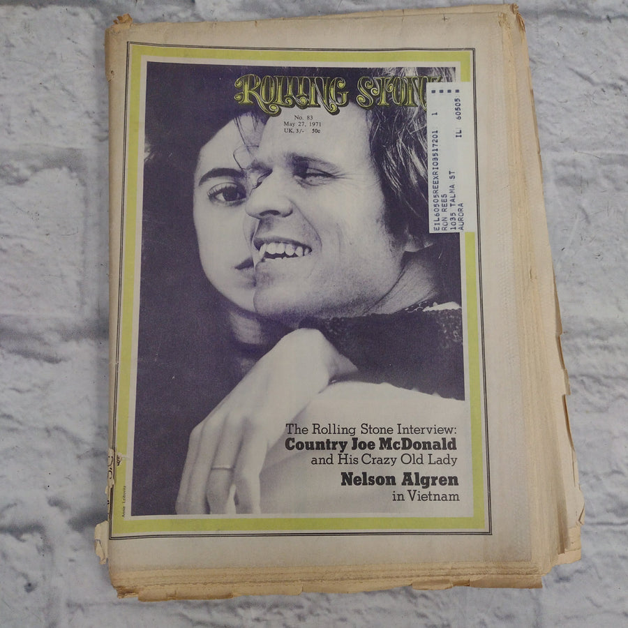 Vintage Rolling Stone Magazine - No 83 May 27 1971 - Country Joe McDonald Cover