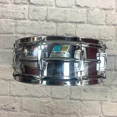 Vintage Ludwig Olive Badge Supraphonic Chrome Over Aluminum 14" Snare