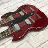 Epiphone G-1275 Cherry Double Neck SG with Hard Shell Case