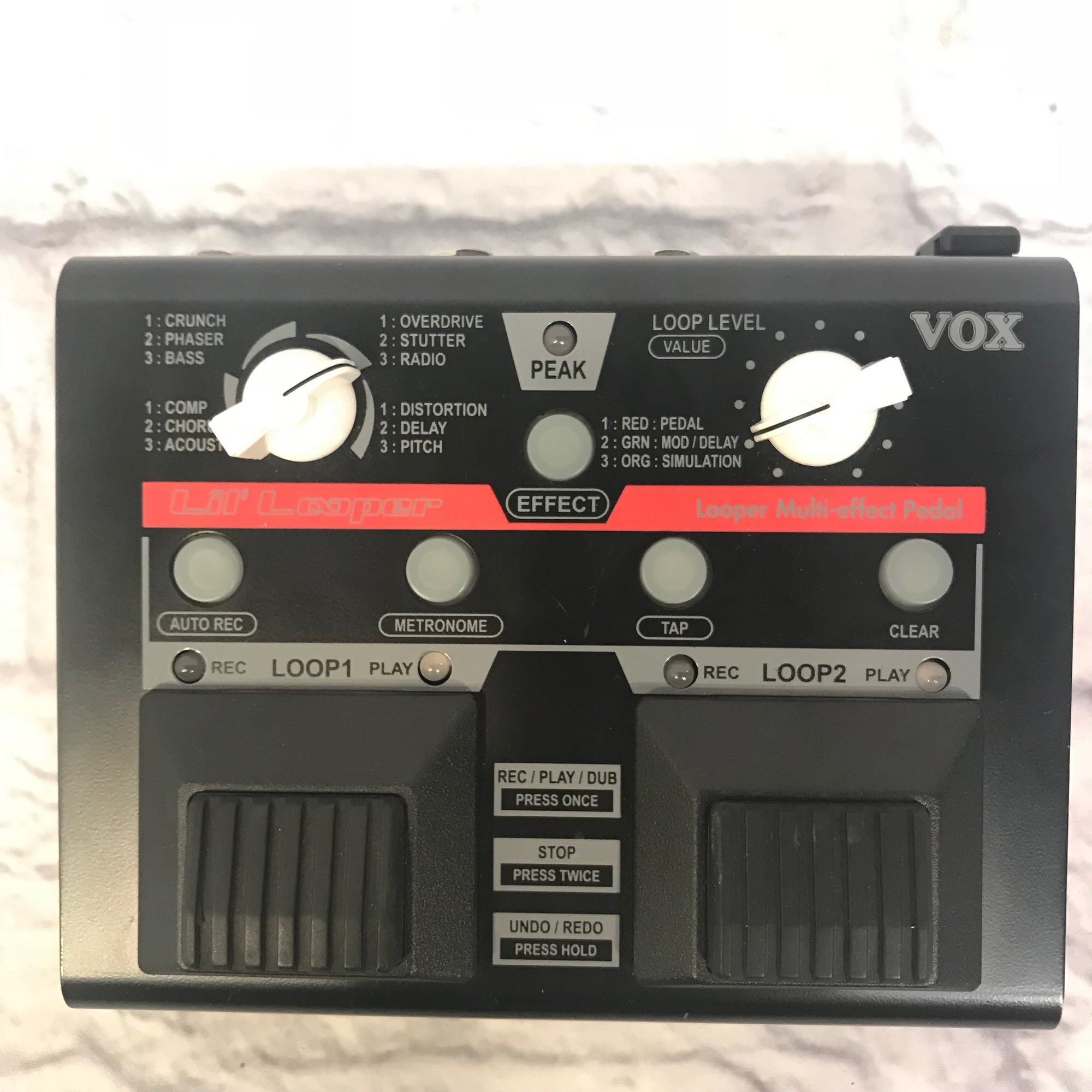 dual looper pedal Vox Lil' Looper Dual Loop Pedal w Power Supply