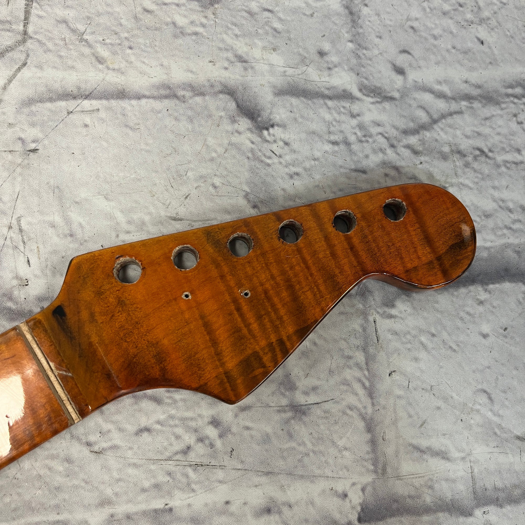 Unknown Stratocaster Flame Maple Neck with Abalone Inlays
