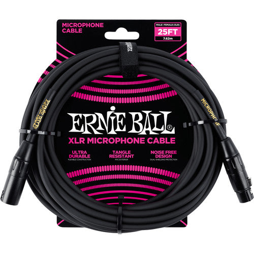 Ernie Ball XLR Microphone Cable - Black 25 ft.