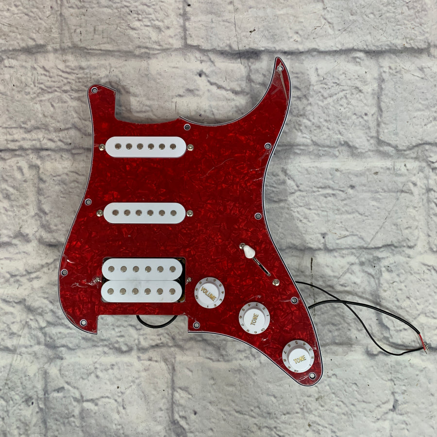 Loaded HSS Strat Pickguard Red