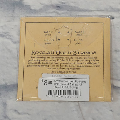 Ko'olau Precision Radiused Gold Tenor 4 Strings All Plain Ukulele Strings