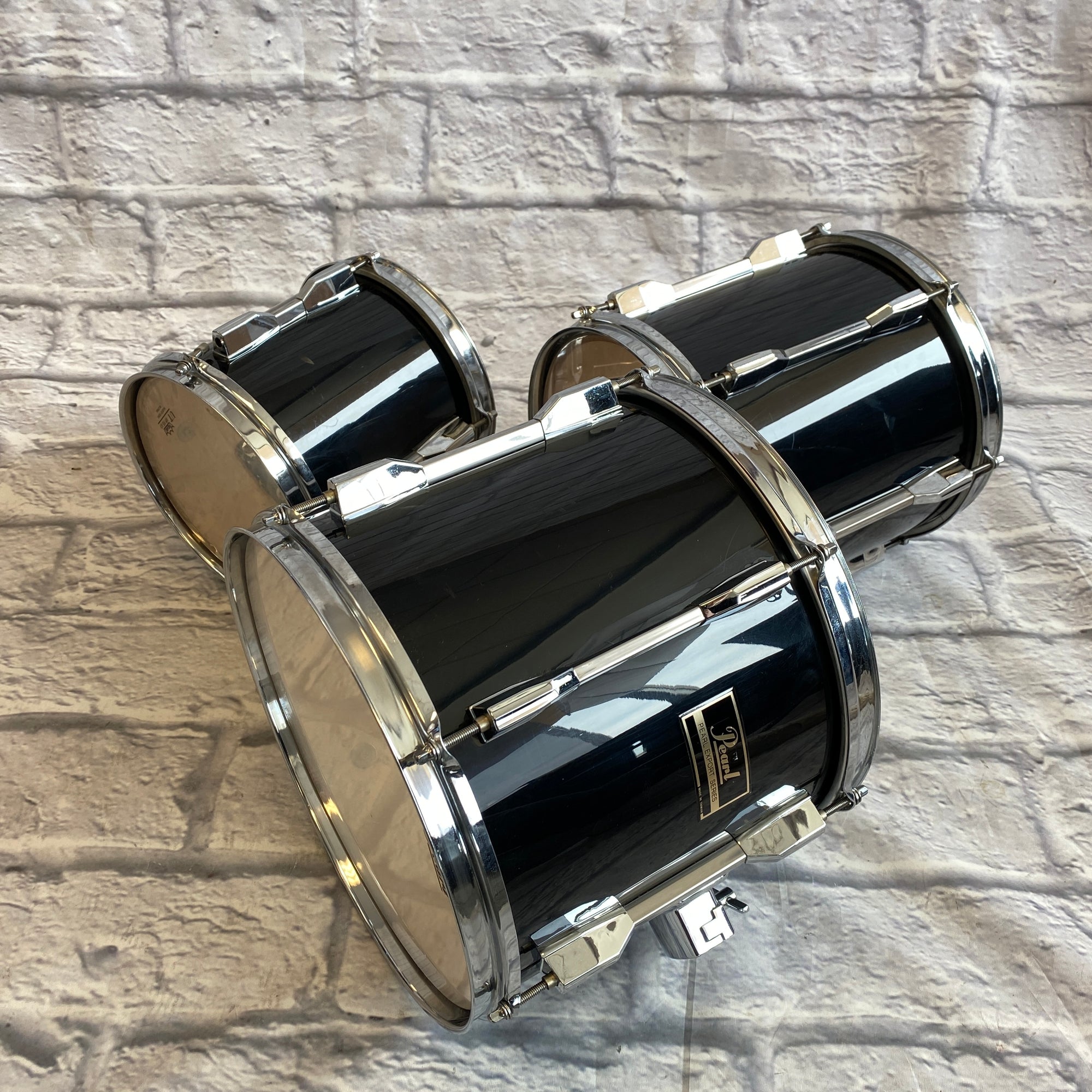 1990s Pearl Export Series 7pc Drum Kit Black