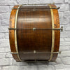 Vintage Ludwig Original 24x12" Single Tension Bass Drum 1930s Mahogany Finish with Painted Head