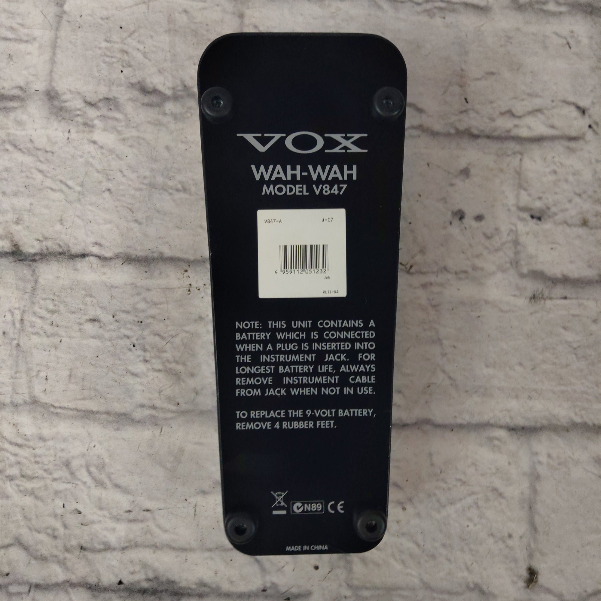 Vox V847 Wah Pedal