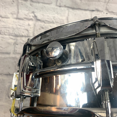 Vintage Ludwig Olive Badge Supraphonic Chrome Over Aluminum 14" Snare