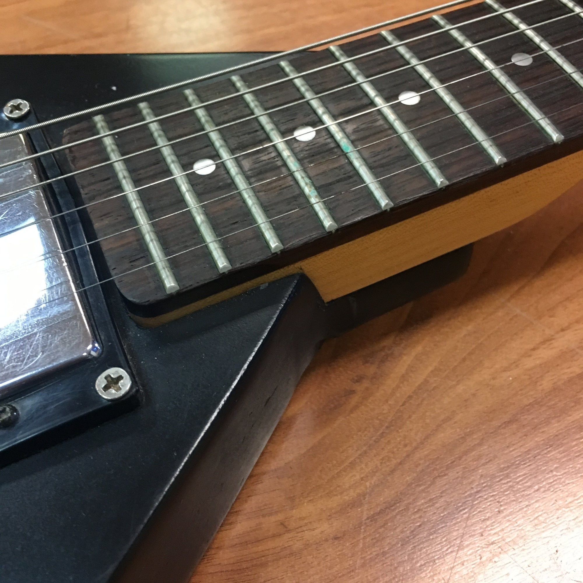 Lyon Custom Electric Guitar Teardrop Body Black