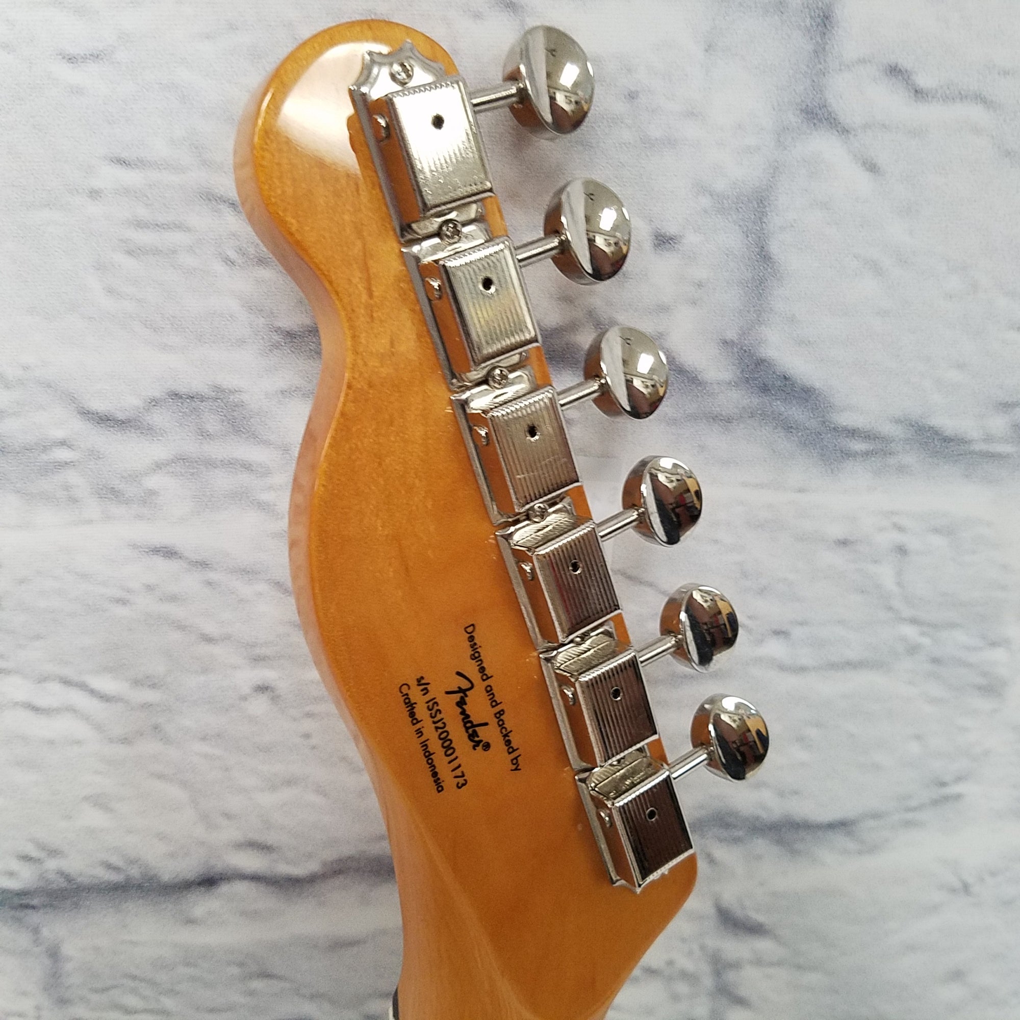 Squier Custom 60's Tele Neck with Frets and Tuners for Electric Guitar