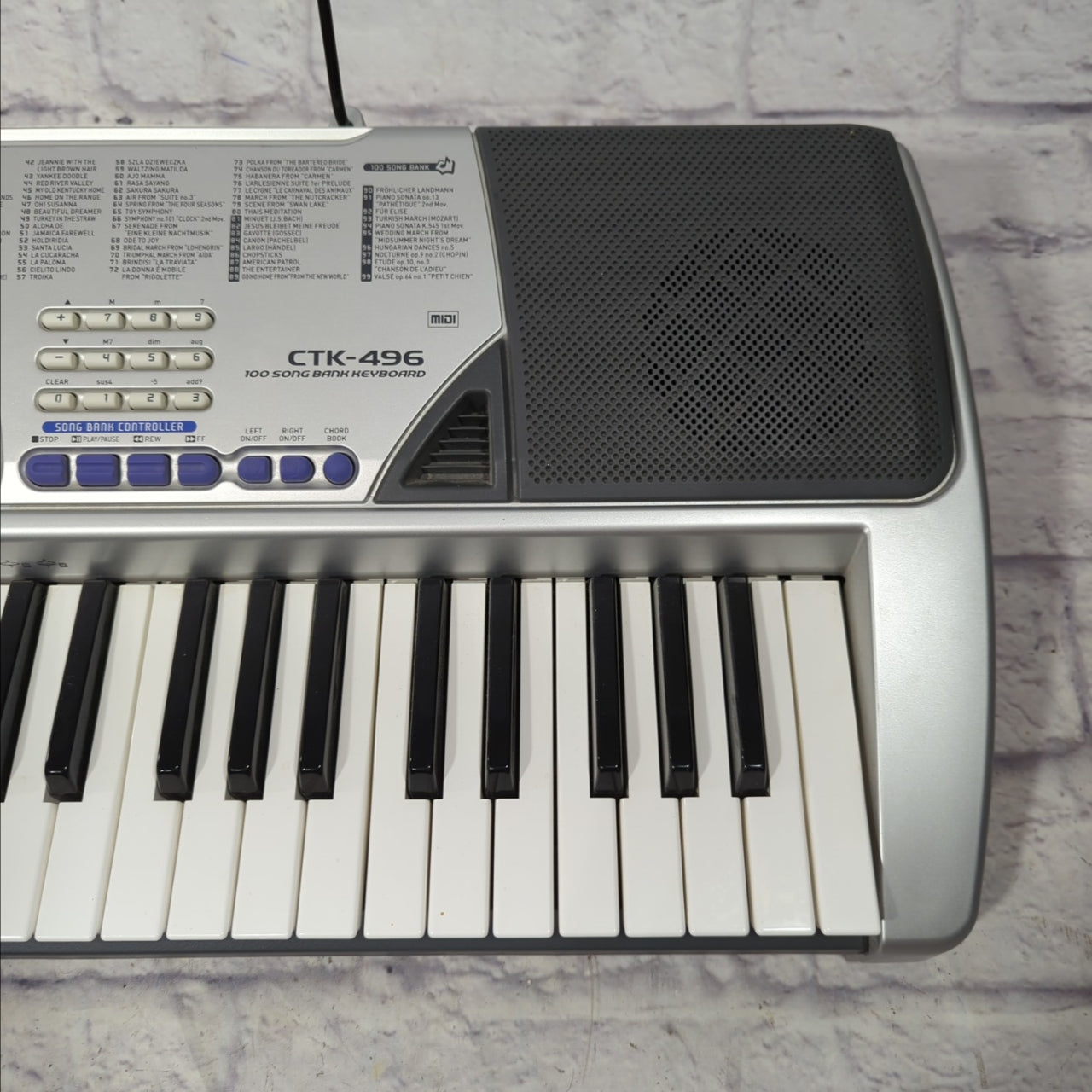 Casio CTK 496 Electronic Digital Keyboard Piano MIDI MIC w/ Power Cord &  Stand