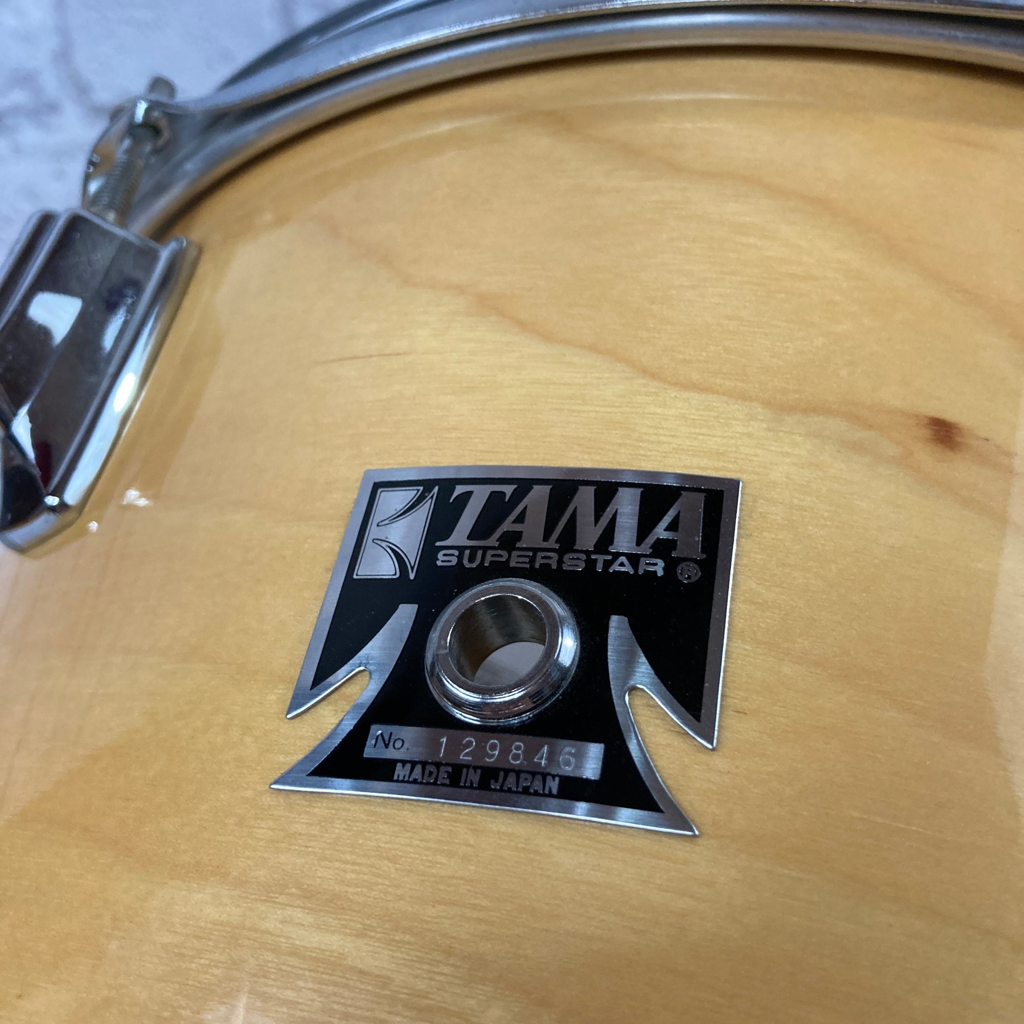 Vintage 80s Tama Superstar 13 x 9 Natural Maple Rack Tom