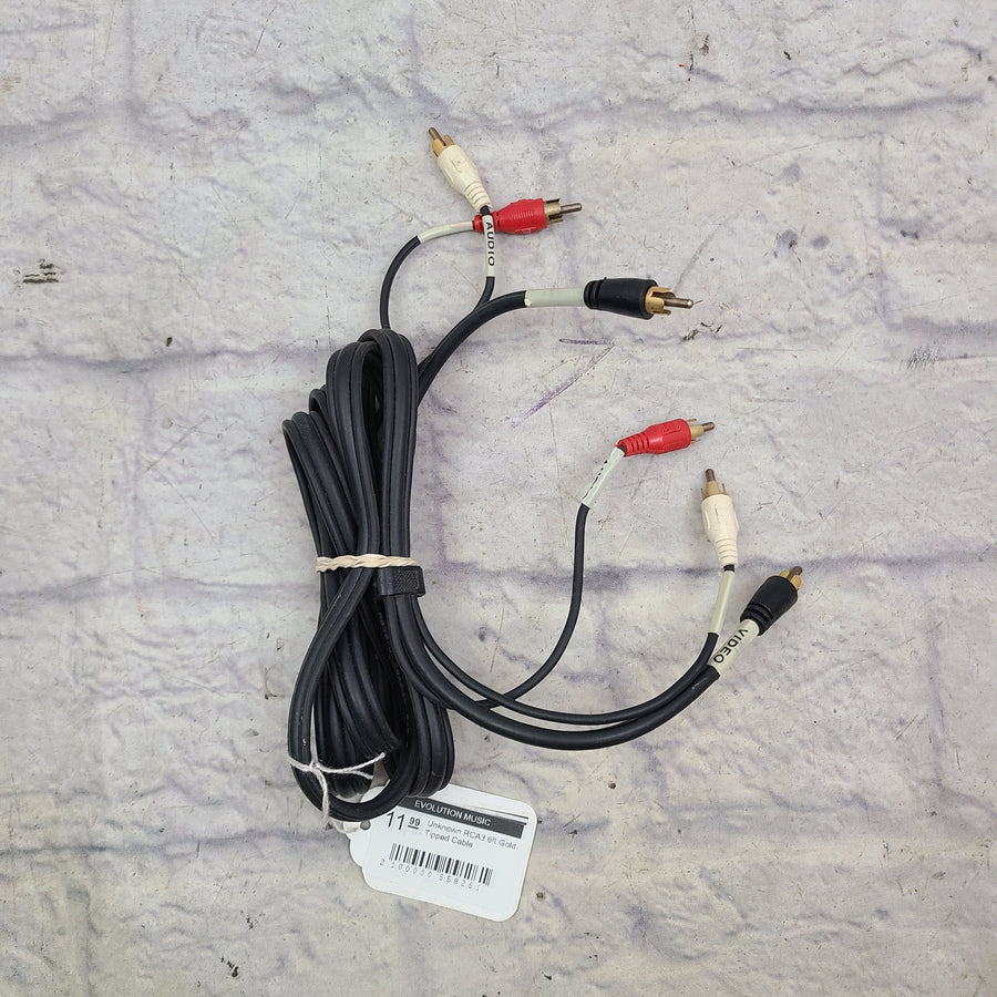 Unknown RCA3 6ft Gold Tipped Cable