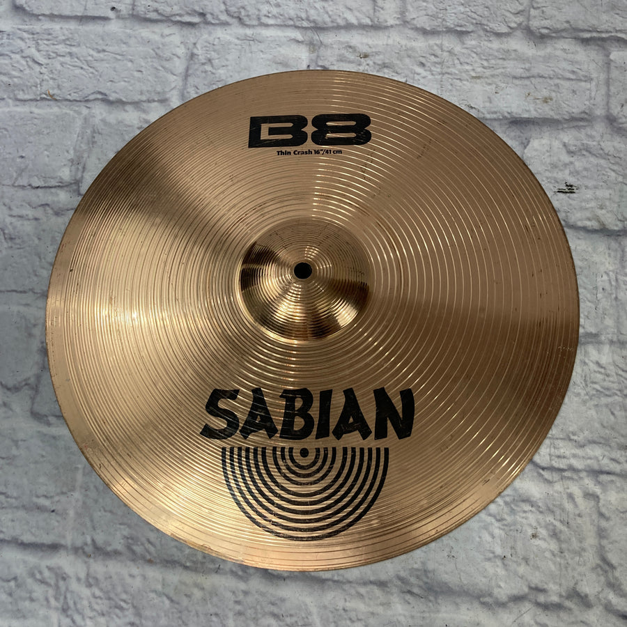 Sabian B8 16 Thin Crash Cymbal (cracked)