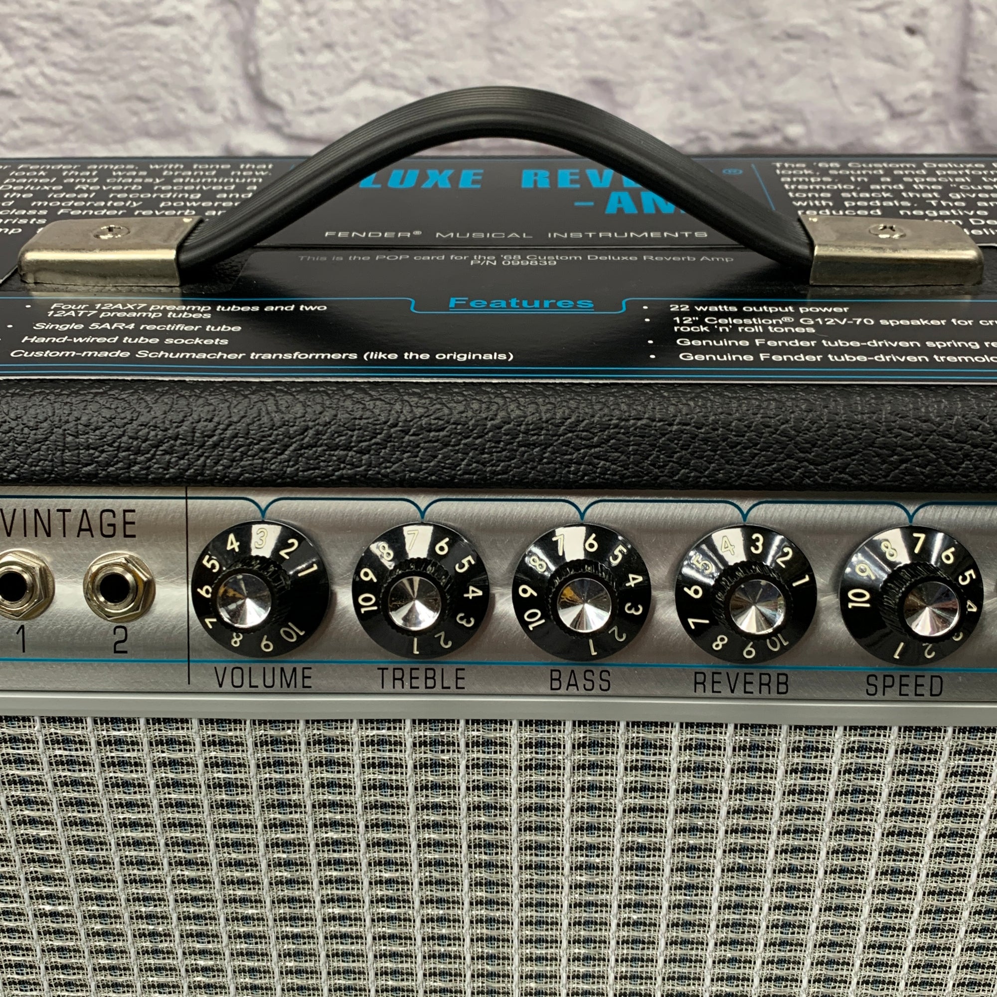 Fender Fender '68 Custom Deluxe Reverb 2-Channel 22-Watt 1x12" Guitar Combo Amp