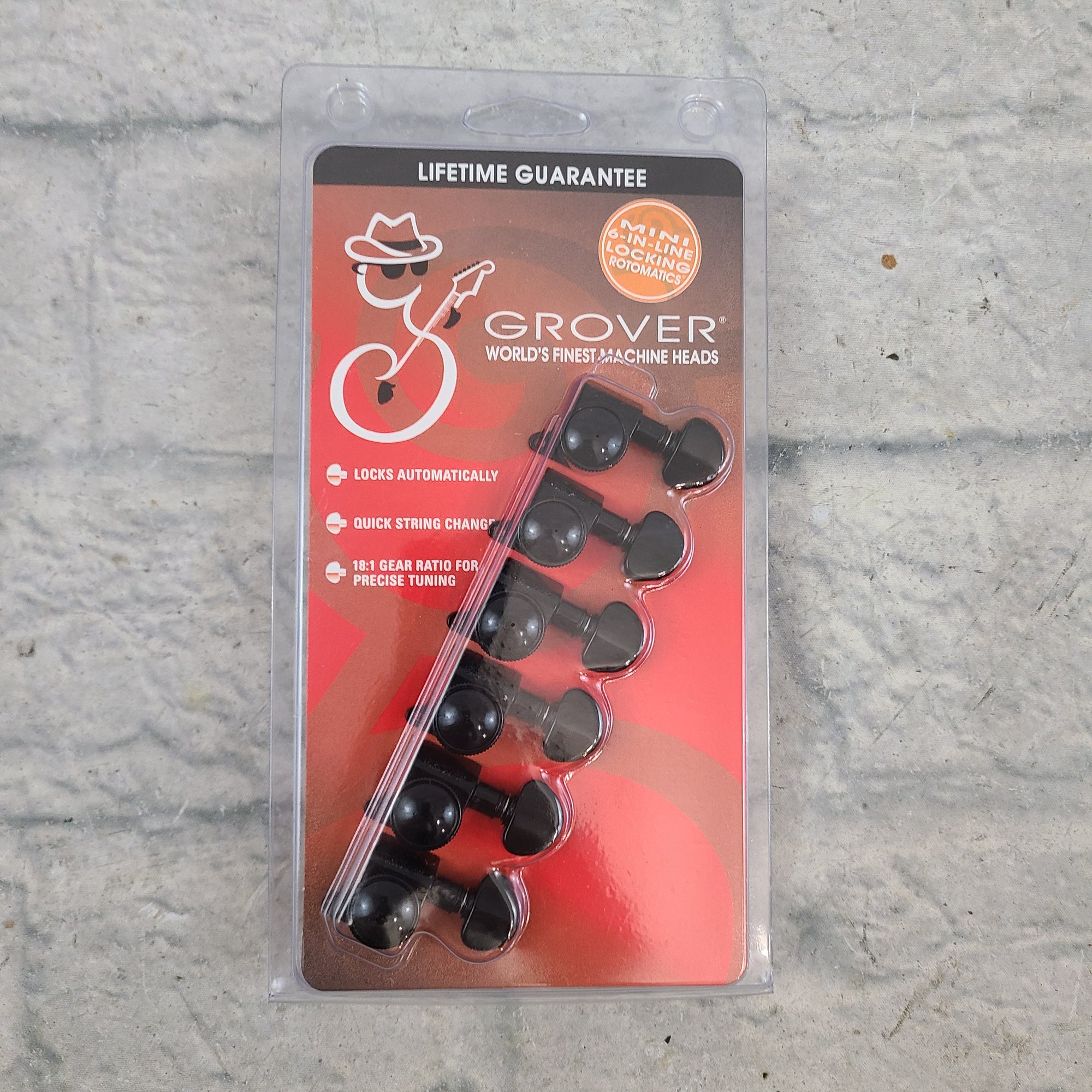 Grover 505B6 Tuning Machines (Set) Mini 6-in-Line Locking Rotomatics