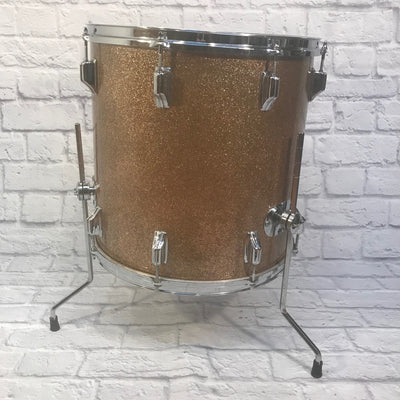 Late 60s Rogers 16x16 Floor Tom Holiday Model Champaign Sparkle