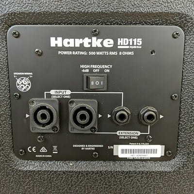 Hartke HyDrive HD115 1x15 Bass Guitar Speaker Cabinet, 500w, 8 Ohms