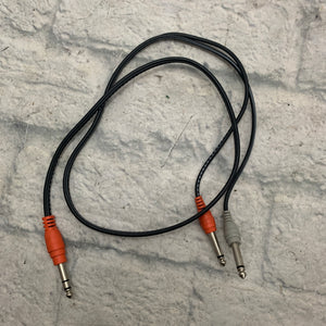 Hosa Insert Cable 1/4" TRS to Dual TS 3ft