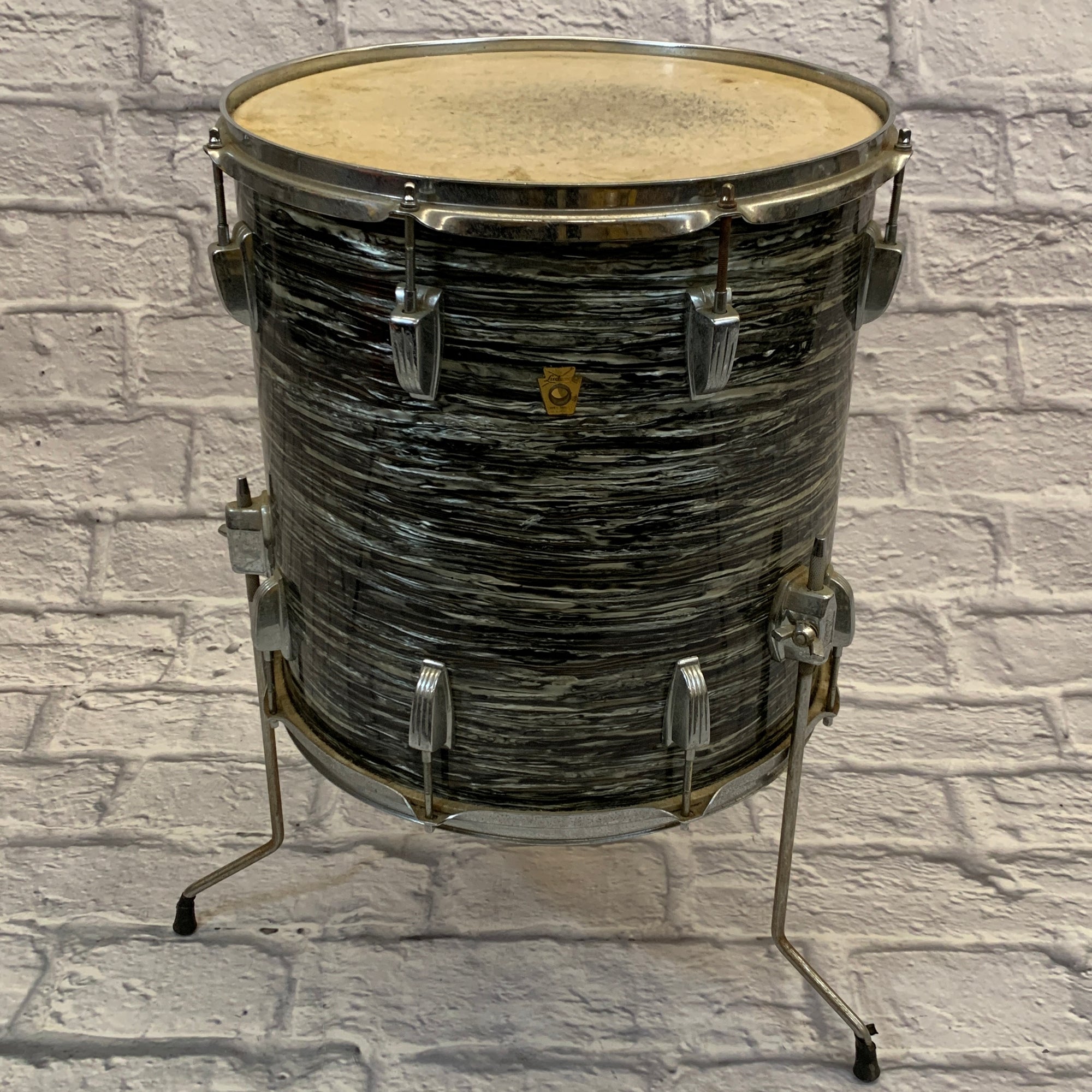 1960s Ludwig 16" Floor Tom Black Oyster Pearl