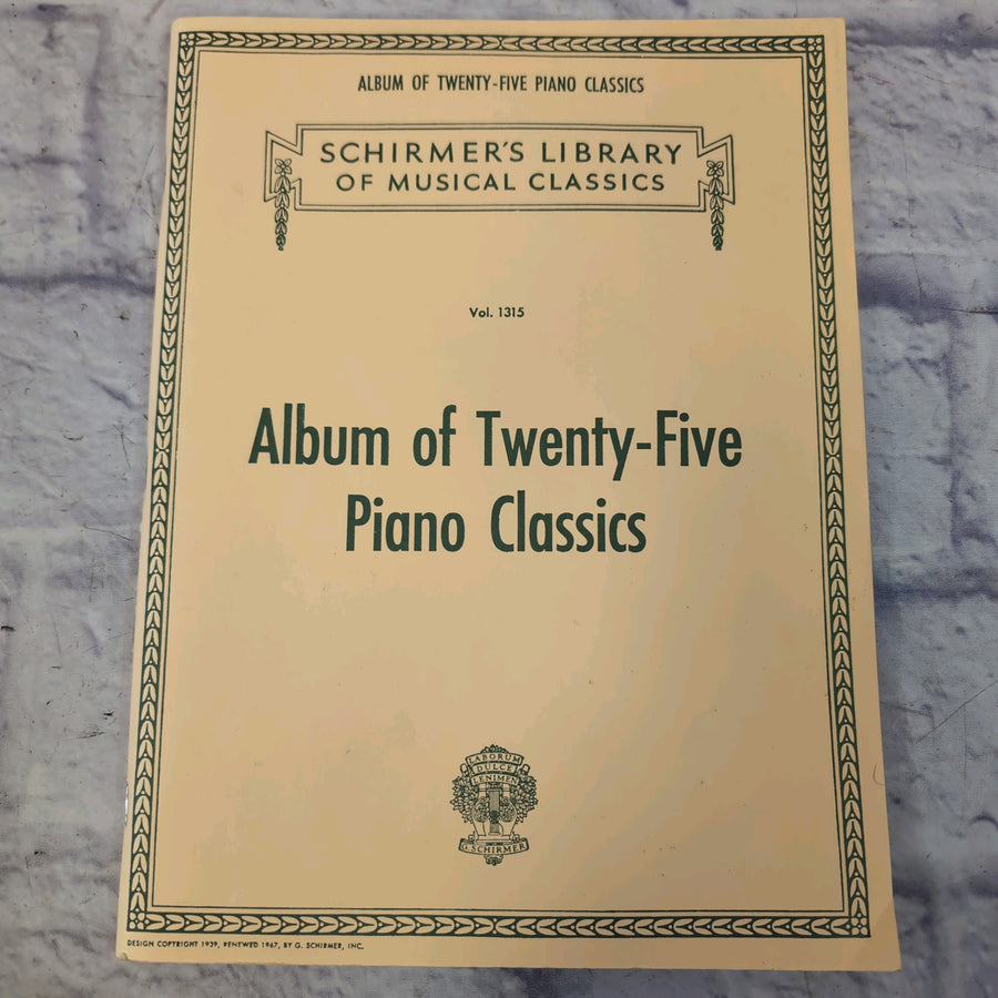 Schirmer's Library Album of Twenty-Five Piano Classics Vol. 1315