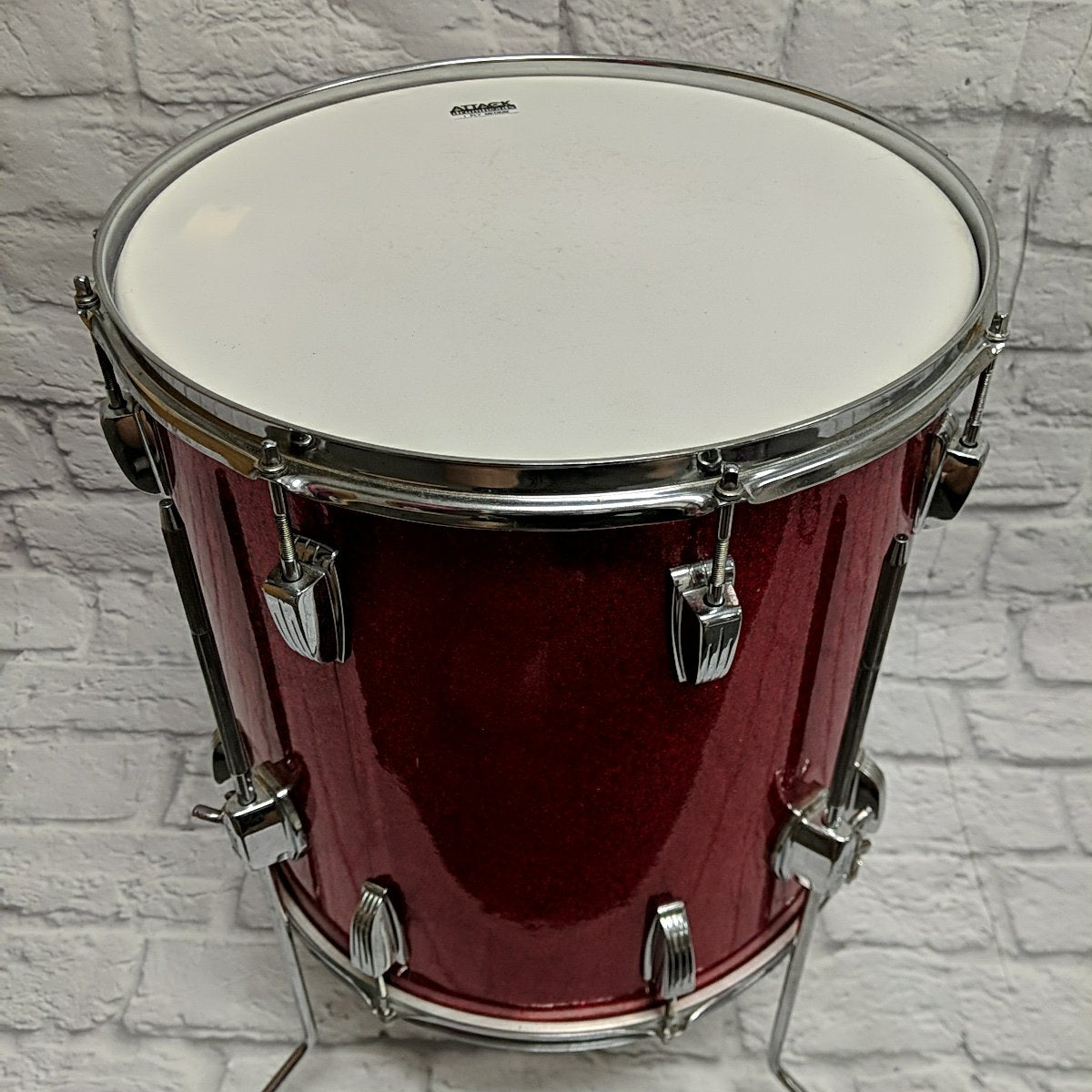 Vintage Ludwig 16x16 Red Sparkle Floor Tom Keystone Badge