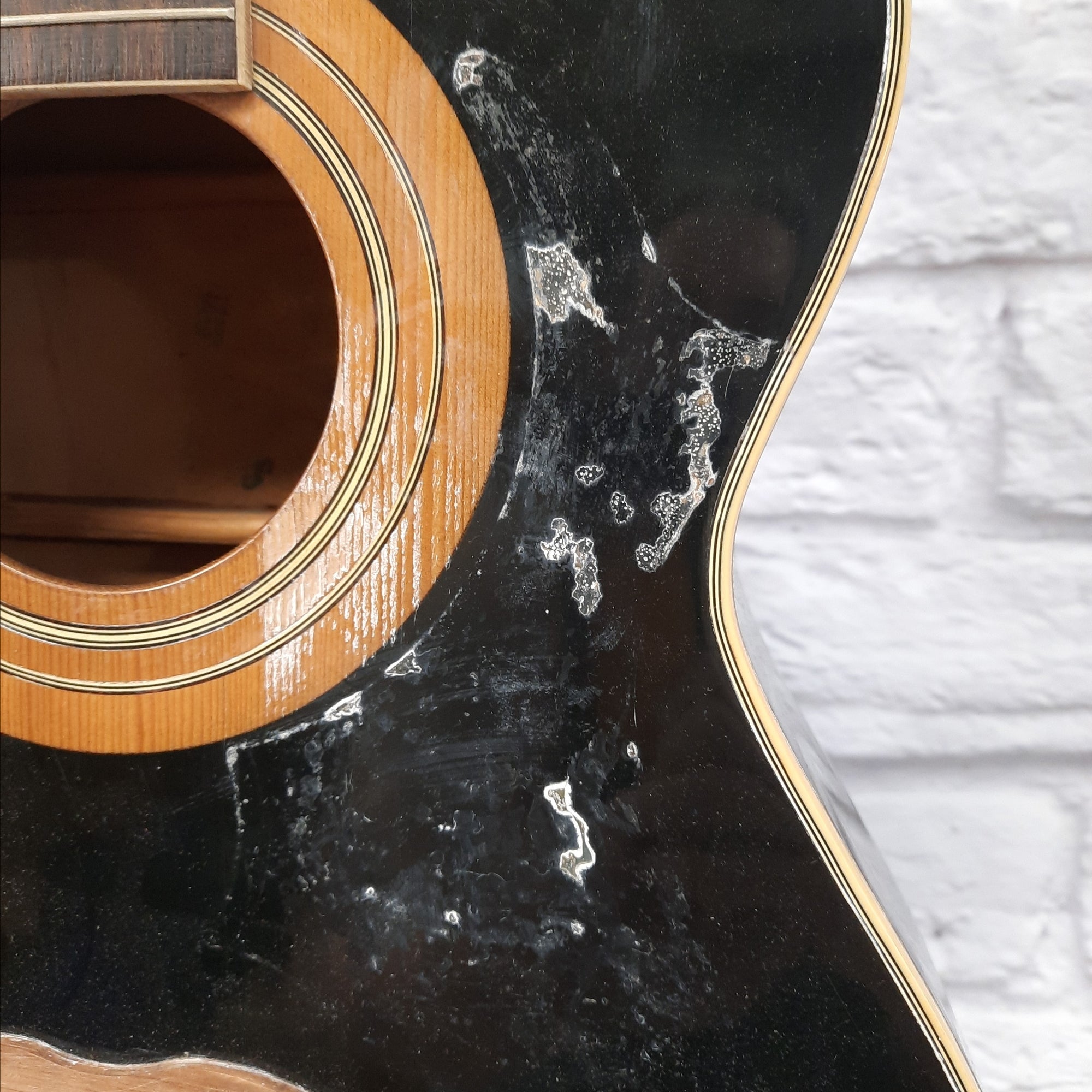 Vintage 1971 Harmony Sovereign H1204 Acoustic Guitar in Black Finish - Project