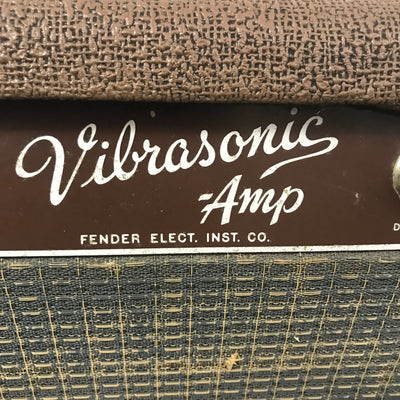 Vintage 1962 Fender Vibrasonic Brownface Guitar Combo Amp with Original 1x15" JBL D130F
